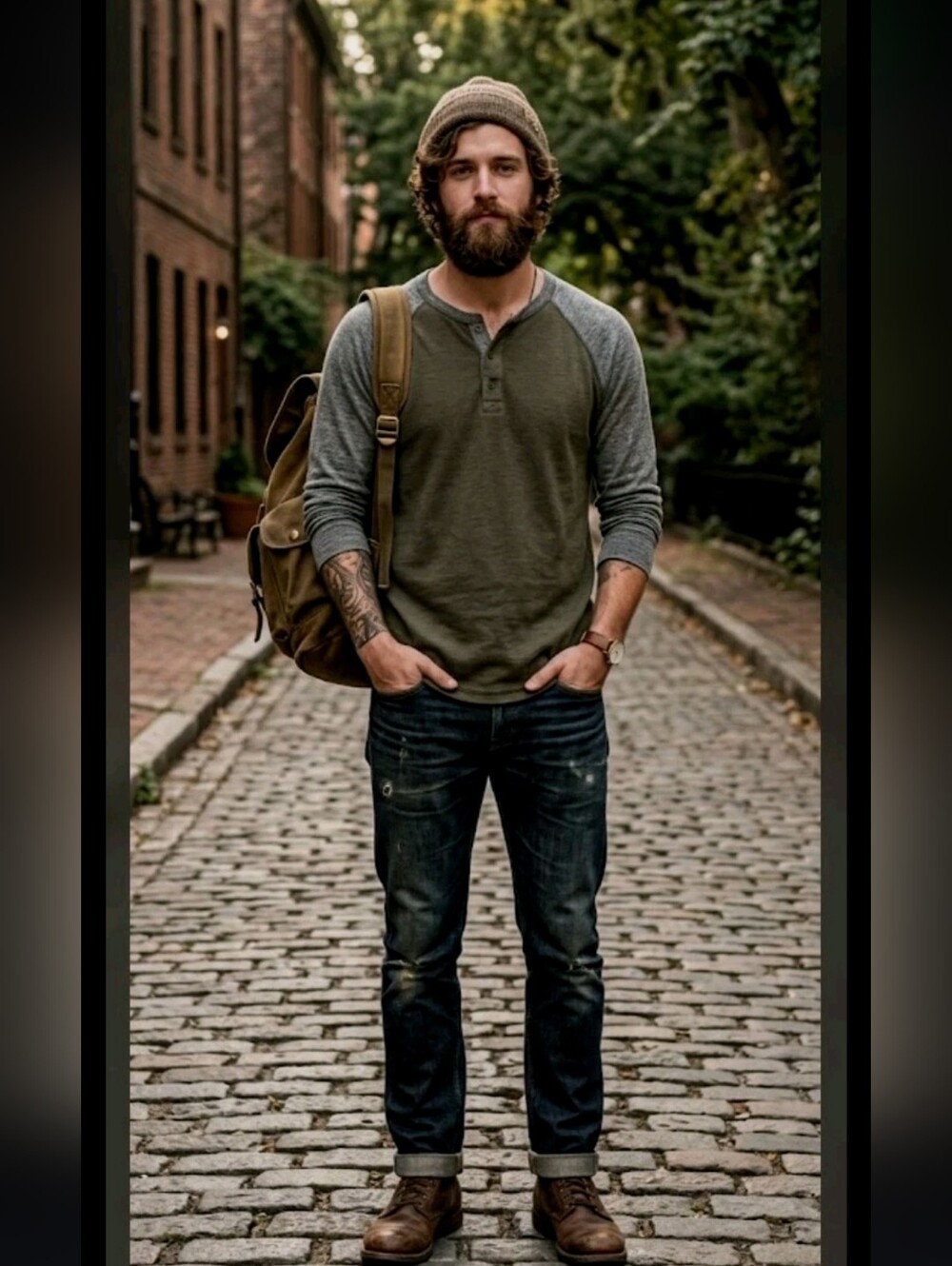 Express Henley Thermal Waffle Knit Shirt Top Mens L Outdoor Hipster Western #15t